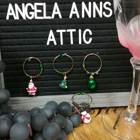 Christmas Theme Wine Glass Charms (4) - Picture 6 of 7